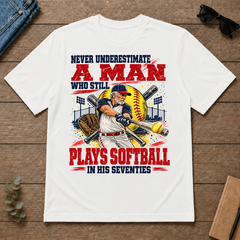A Man Still Plays Softball In His 70s - white - TS2D-White