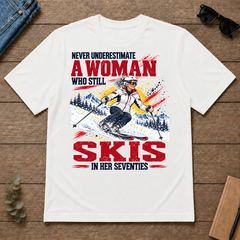 A Woman Still Skis In Her 70s - white - TS2D-White