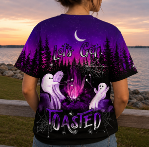 Let's Get Toasted Purple All Over Print Shirt