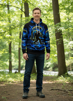 Bigfoot Fishing All Over Print Shirt