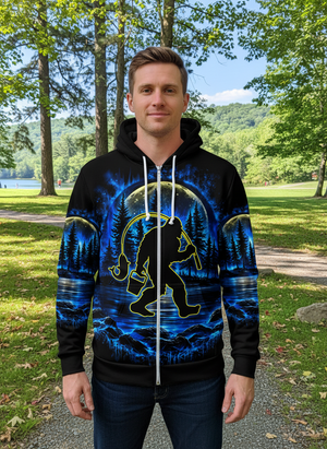 Bigfoot Fishing All Over Print Shirt