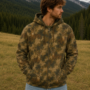 Deer Camouflage Graphic Pattern All Over Print Shirt