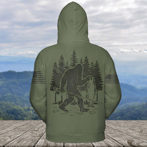 Bigfoot Fishing Funny Fisher Man All Over Print Shirt