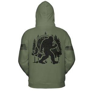 Forest Bigfoot Fishing All Over Print Shirt