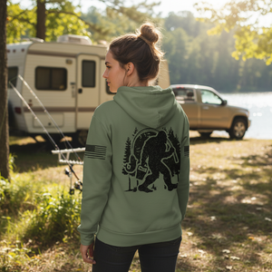Forest Bigfoot Fishing All Over Print Shirt