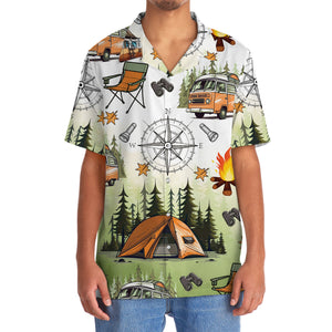 Camping Tent Compass Hawaiian Shirt