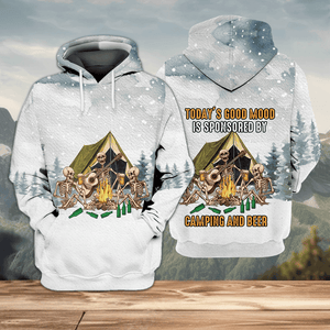Today's Good Mood Is Sponsored By Camping and Beer All Over Print Shirt