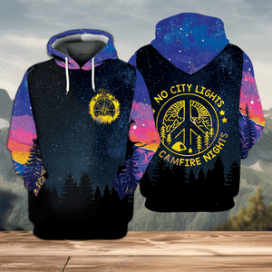 Camping No City Lights Just Campfire Nights All Over Print Shirt