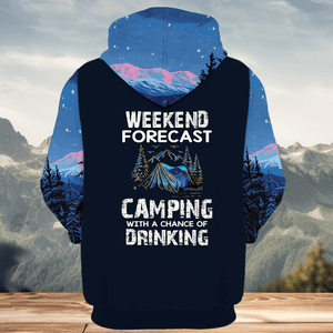 Weekend Forecast Camping With A Chance Of Drinking All Over Print Shirt
