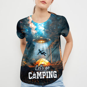 Let's Go Camping UFO All Over Print Shirt