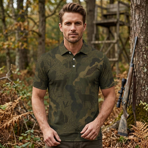 Deer Hunting Men Polo Shirt