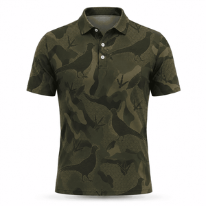Pheasant Camouflage Hunting Men Polo Shirt