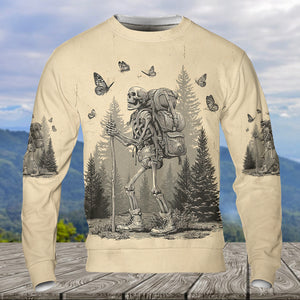 Skeleton Wanderer Vintage Hiking All Over Print Shirt