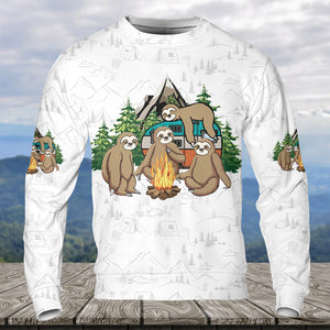 Sloth Camping Team We Will Get There When We Get There All Over Print Shirt