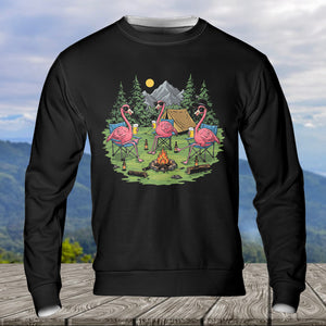 Funny Flamingo Making Memories Campfire All Over Print Shirt