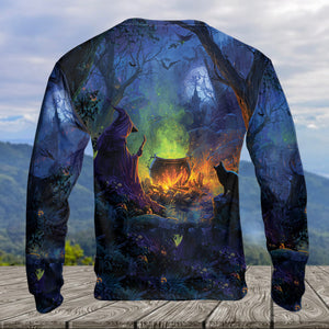 Witch’s Campfire Cauldron All Over Print Shirt
