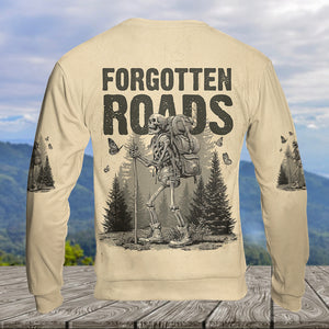 Skeleton Wanderer Vintage Hiking All Over Print Shirt