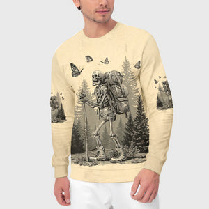 Skeleton Wanderer Vintage Hiking All Over Print Shirt