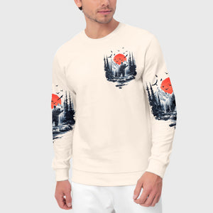 Into The Forest I Go Bear Red Sun All Over Print Shirt