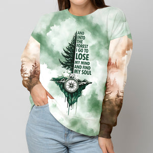 Into The Forest I Go Green Compass All Over Print Shirt