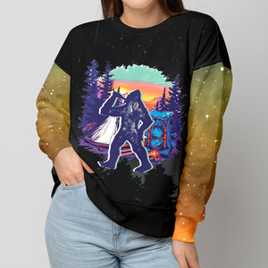Camping God Is Great Beer Is Good and People Are Crazy All Over Print Shirt