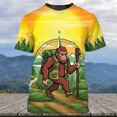 Funny Bigfoot Hiking All Over Print Shirt