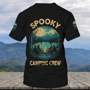 Skeleton Camping Crew – Spooky Vibes All Over Print Shirt