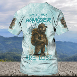 Sloth Not All Who Wander Are Lost All Over Print Shirt