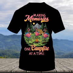 Funny Flamingo Making Memories Campfire All Over Print Shirt