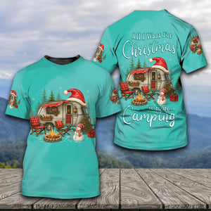 All I Want For Christmas Is Camping All Over Print Shirt