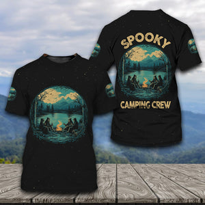 Skeleton Camping Crew – Spooky Vibes All Over Print Shirt