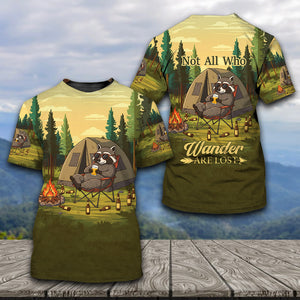 Funny Raccoon Drinking Not All Who Wander Are Lost All Over Print