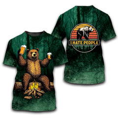 I Hate People Drinking Bear All Over Print Shirt