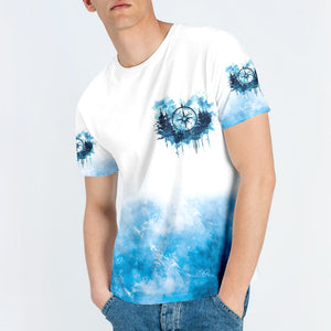 Compass The Mountains Are Calling And I Must Go All Over Print Shirt
