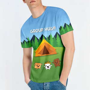 Funny Group Hugs Camping All Over Print Shirt