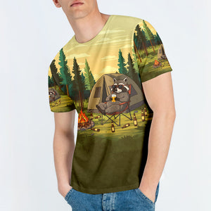 Funny Raccoon Drinking Not All Who Wander Are Lost All Over Print