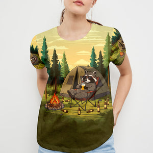 Funny Raccoon Drinking Not All Who Wander Are Lost All Over Print