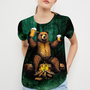 I Hate People Drinking Bear All Over Print Shirt