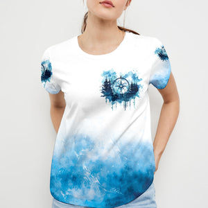 Compass The Mountains Are Calling And I Must Go All Over Print Shirt