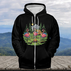 Funny Flamingo Making Memories Campfire All Over Print Shirt