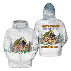 Today's Good Mood Is Sponsored By Camping and Beer All Over Print Shirt
