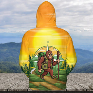 Funny Bigfoot Hiking All Over Print Shirt