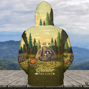 Funny Raccoon Drinking Not All Who Wander Are Lost All Over Print
