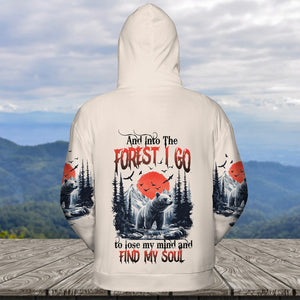 Into The Forest I Go Bear Red Sun All Over Print Shirt