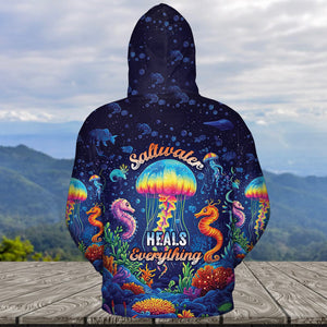 Saltwater Heals Everything Jellyfish All Over Print Shirt