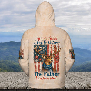 Funny Deer Christmas The Closer I Get To Nature All Over Print Shirt