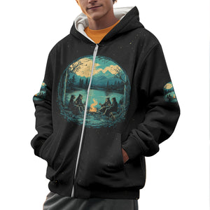 Skeleton Camping Crew – Spooky Vibes All Over Print Shirt
