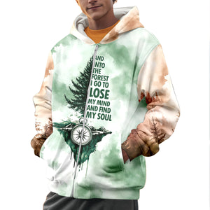 Into The Forest I Go Green Compass All Over Print Shirt