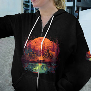 Upside-Down Haunted Camping All Over Print Shirt