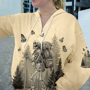 Skeleton Wanderer Vintage Hiking All Over Print Shirt